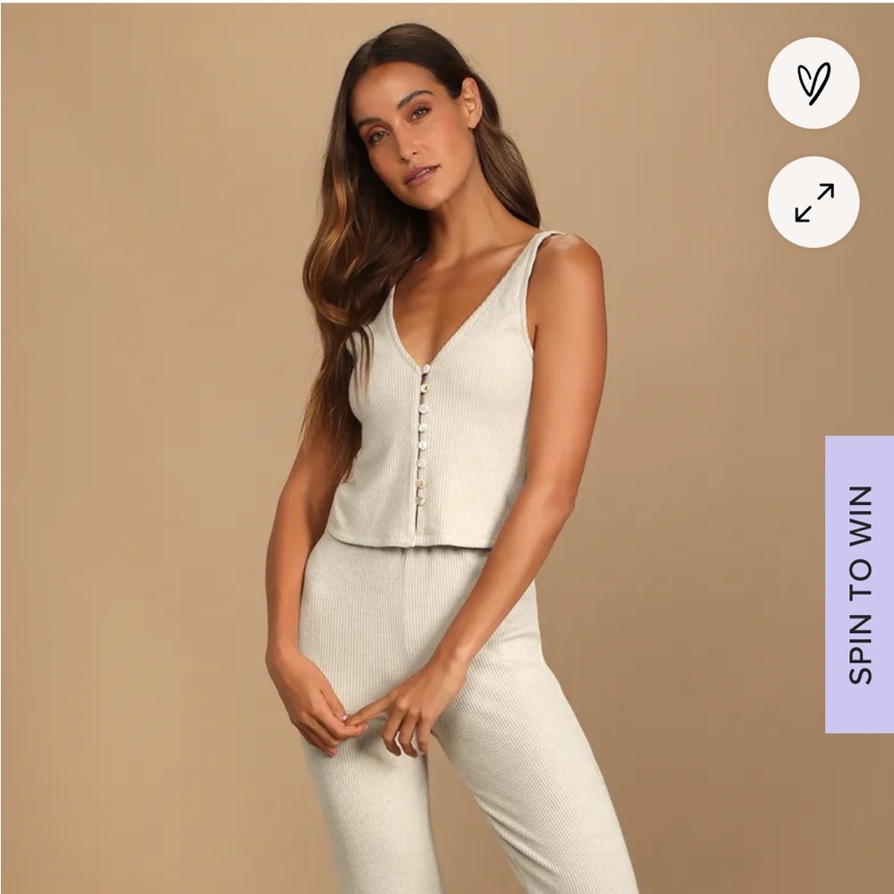 Lulus Ribbed Knit Button Up Top